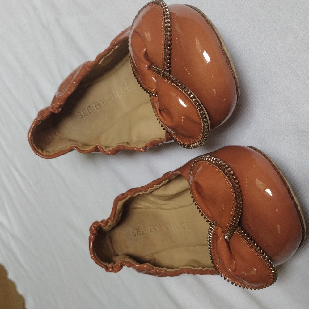 See By Chloe Open Zipper Bow Flats - Picture 3 of 10
